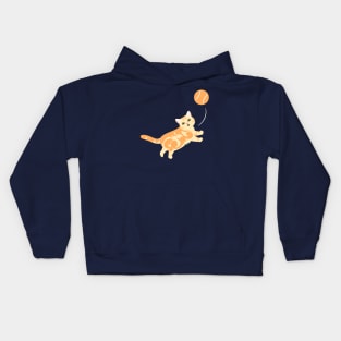 Playing American Shorthair Cat - Orange Kids Hoodie